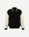 Diesel Varsity-style Black Wool Bomber Jacket In Multi