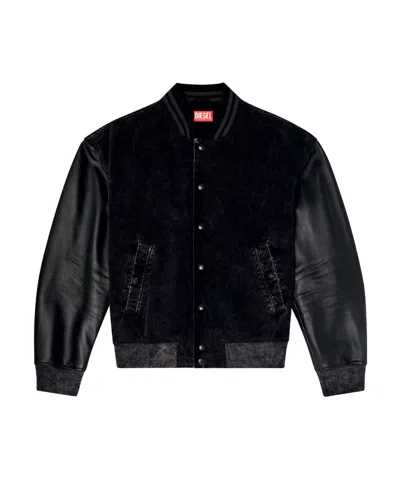 DIESEL DIESEL L-NYN LOGO EMBROIDERED JACKET