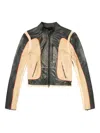 Diesel L-oonie Panelled Leather Jacket In Black
