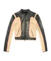 Diesel L-oonie Panelled Leather Jacket In Multi