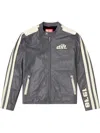 Diesel Biker Jacket In Perforated Leather In Gray