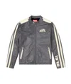 Diesel Biker Jacket In Perforated Leather In Gray