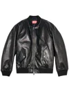 DIESEL L-PRITTS ZIP-UP PADDED LEATHER JACKET