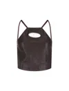 Diesel T-wilight Eco Leather Top In Brown