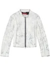 Diesel Leather Jacket With Plaster Effect In White