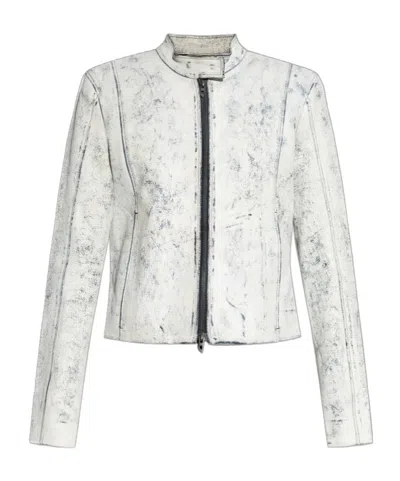 Diesel L-yric Biker Jacket In White