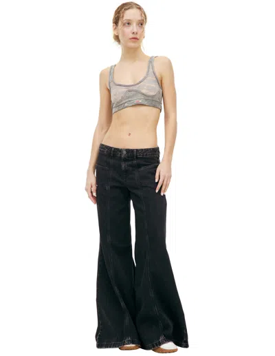 Diesel Lace Bra Ufsb-denim-lace In Grey