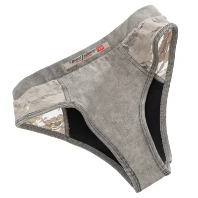 Diesel Lace Brief Ufpn-denim-lace-bikini In Grey