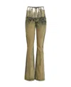 Diesel Lace-high-waist Flared Jeans In Green