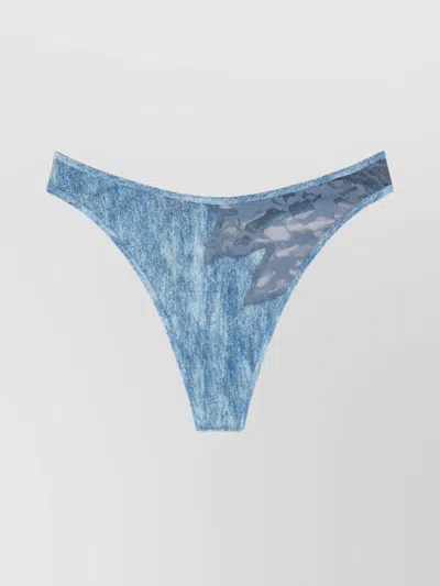 Diesel Lace Thong With Adjustable Straps And Underwire In Blue