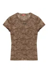 Diesel Camouflage Print T-shirt In Brown