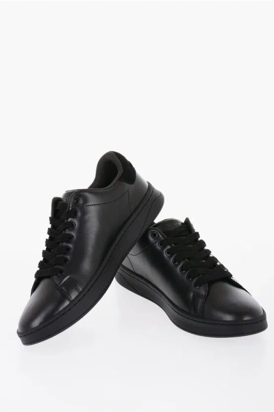 Diesel Lace-up Athene Low Sneakers With Embossed Logo In Black