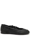 Diesel Lace-up Ballet Flats In Black