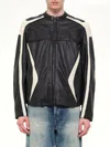 Diesel L-adam Leather Jacket In Black