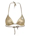 Diesel Lady Logo Triangle Bikini Top In Gold