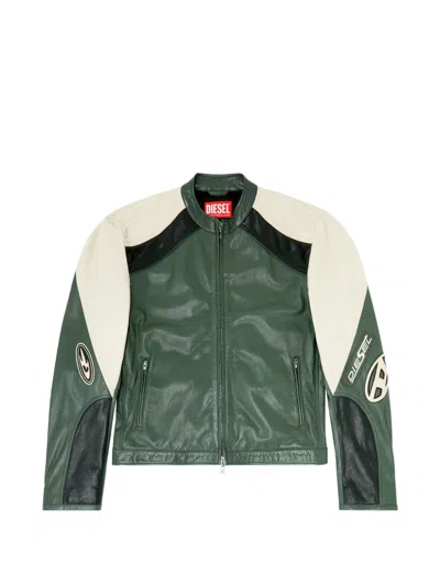 Diesel L-ahti Leather Jacket In Multi