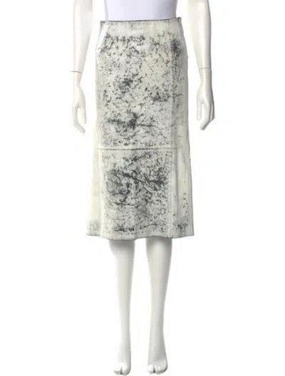 Pre-owned Diesel Lamb Leather Knee-length Skirt In White