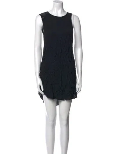 Pre-owned Diesel Lamb Leather Mini Dress In Blue