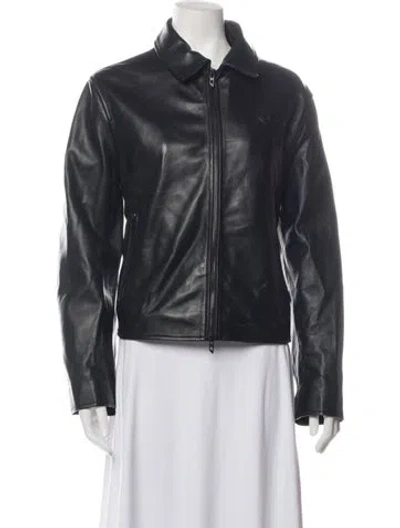 Pre-owned Diesel Lambskin Biker Jacket W/ Tags In Black
