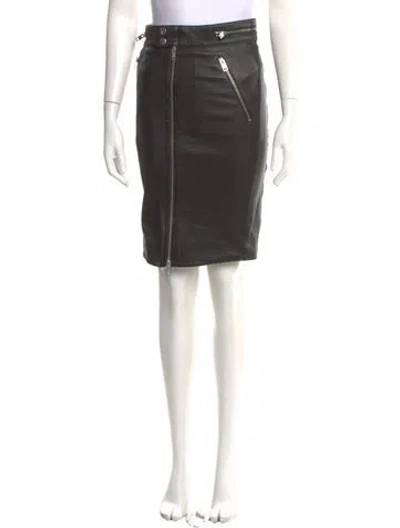 Pre-owned Diesel Lambskin Knee-length Skirt In Grey