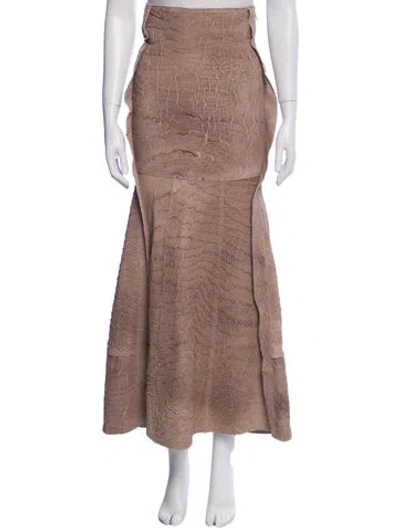 Pre-owned Diesel Lambskin Long Skirt In Neutral