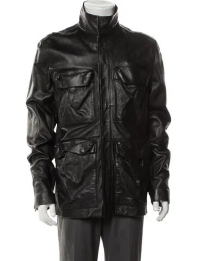 Pre-owned Diesel Lambskin Utility Jacket In Grey