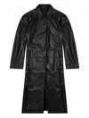 Diesel Lancelot Leather Coat In Black