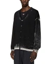 Diesel Larence Splatter Effect Cardigan Sweater In Deep Black