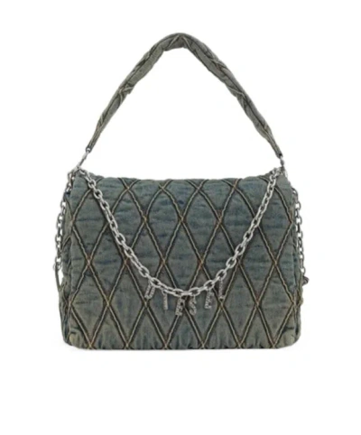 Diesel Large Charm-d Shoulder Bag In Blue