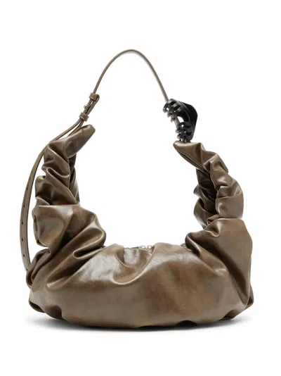 Diesel Large Grab-d Gathered Shoulder Bag In Neutral