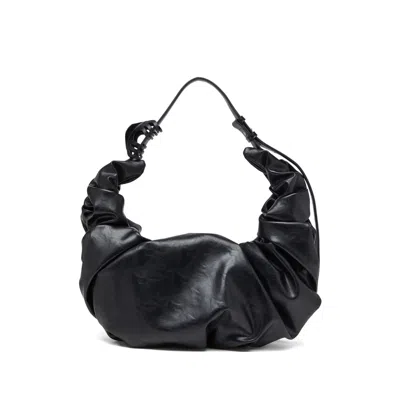 Diesel Large Grab-d Scrunched Shoulder Bag In Black