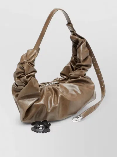 Diesel Large Hobo Shoulder Bag Adjustable Strap In Brown