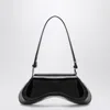 Diesel Curved Black Play Clutch With Glossy Finish And Magnetic Closure In Black