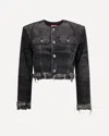 Diesel Laser-engraved Cotton-hemp Denim Jacket In Black