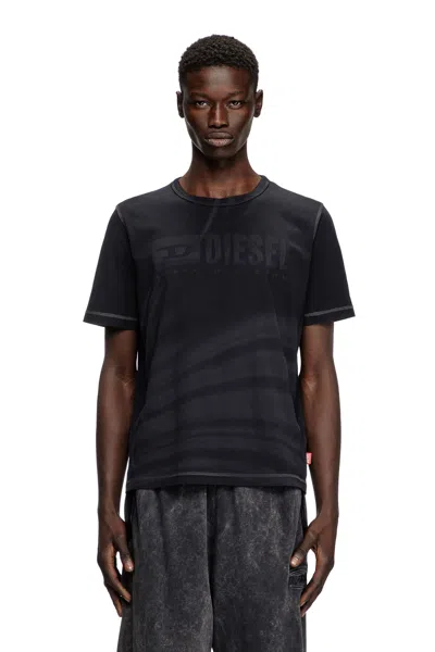 Diesel Laser-faded Logo T-shirt In Black
