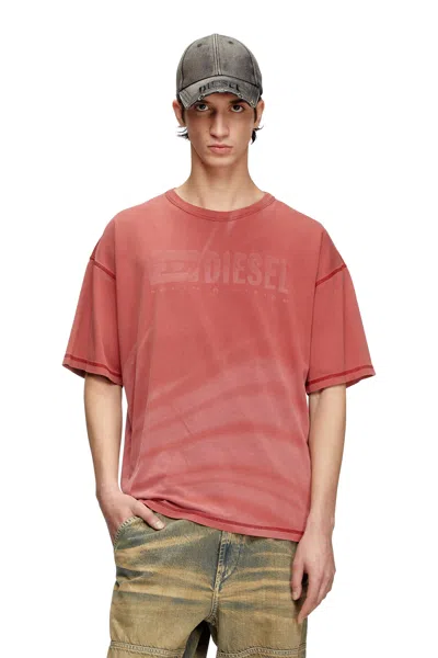 Diesel Laser-faded Logo T-shirt In Red
