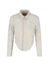 Diesel Layered Distressed Denim Shirt Jacket In Neutral
