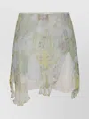 Diesel Layered Light Green Skirt With Semi-sheer Finish