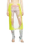 Diesel Layered Midi Skirt With Lyrics Print In Multicolor