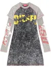 Diesel Layered Mini Dress In Grau