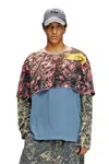 Diesel Layered T-shirt With Camo Motif In Multicolor