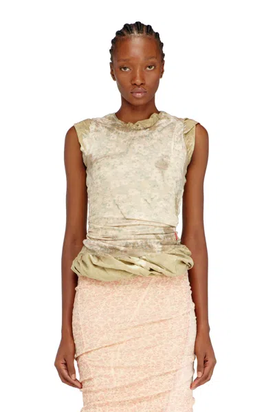 Diesel Layered Top With Bleached Effect In Neutral