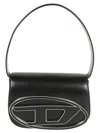 Diesel 1dr Shoulder Bag With Removable Adjustable Strap And Triple Compartment In Black