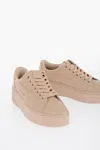 Diesel S-athene Bold X Woman Sneakers Ivory Size 8.5 Bovine Leather In Beige