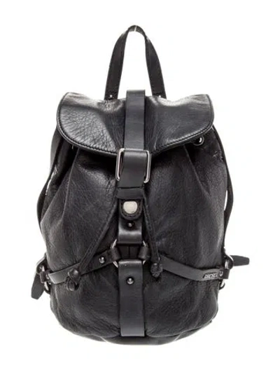 Pre-owned Diesel Leather Backpack In Black