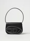 Diesel Rectangular Leather Shoulder Bag With Single Handle In Black