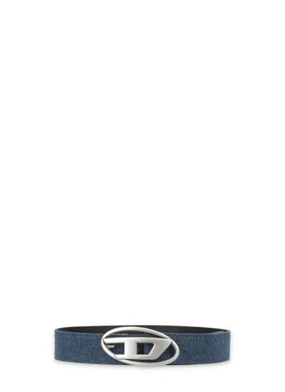 Diesel Leather Belt In Blue