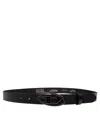 Diesel Black Leather Belt With Oval D Buckle In Black