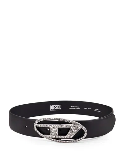 Diesel Leather Belt In Black
