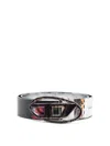 Diesel Belt With Livestream Print In Multicolour